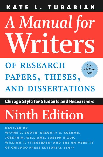 Turabian, Kate L. / Manual For Writers Of Research Papers, Theses, And Dissertations