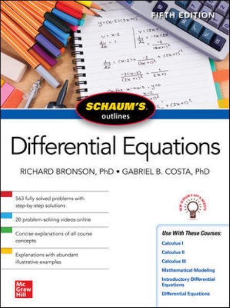 9781264258826 / Schaums 5E / Schaums Outline Of Differential Equations, Fifth Edition / TR